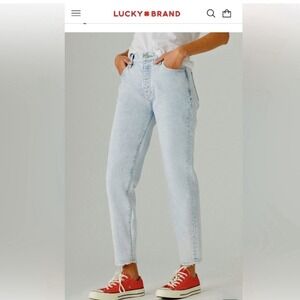 Lucky Brand Jeans Womens Drew Mom High Rise Taper Distressed Faded Grunge 4 / 27